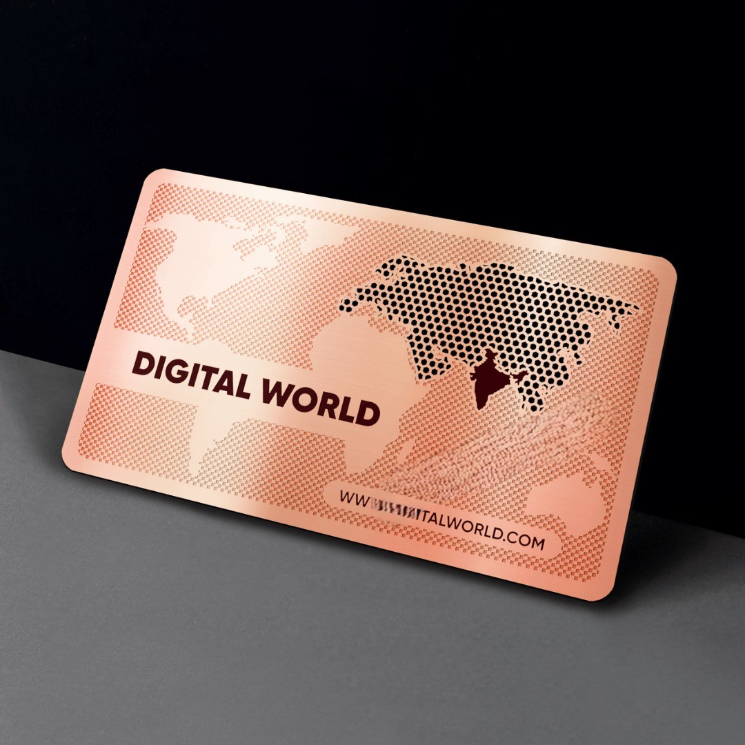 Copper Colored Metal visiting card